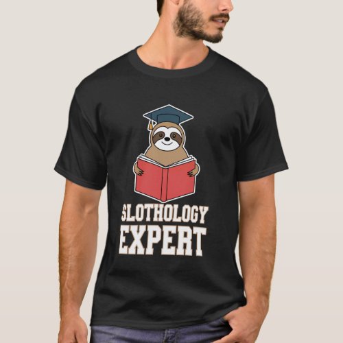 Sleeping Sloth with Book and Graduation Cap T-Shirt