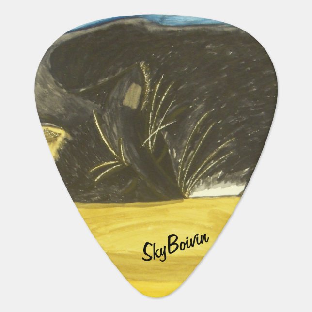 sleeping smokey guitar pic guitar pick (Front)