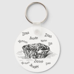 Sleeping Snoring Pekingese Doggie Keychain