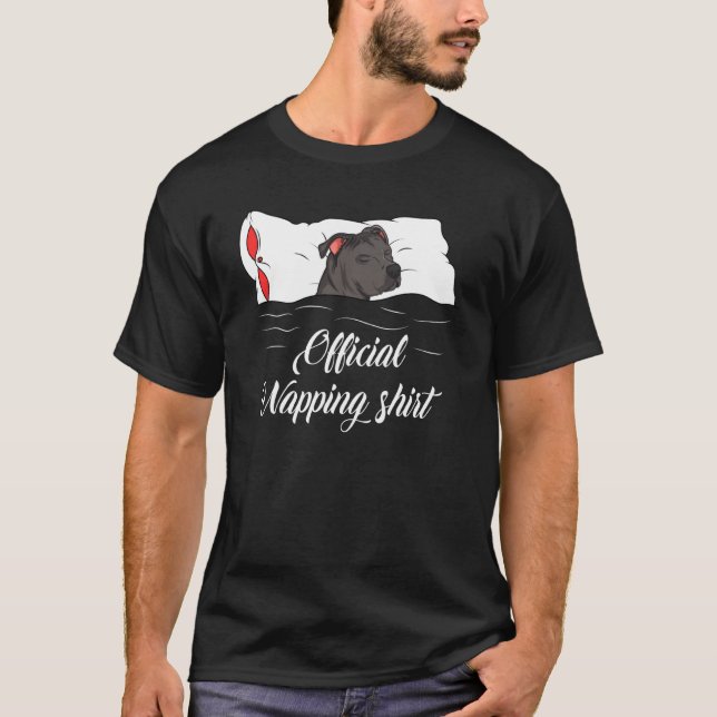 Sleeping Staffordshire Terrier Dog Lover Official  T-Shirt (Front)