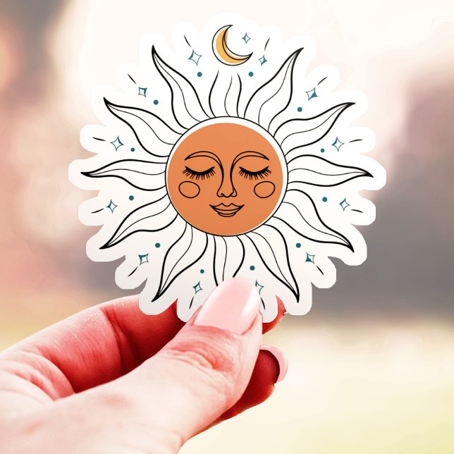 Sleeping Sun and Moon Vinyl Sticker (Creator Uploaded)