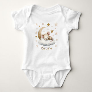 Sleeping Sweet Little Mouse Name T-Shirt Baby Bodysuit