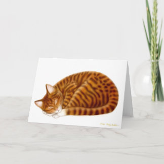 Sleeping Tabby Cat Card