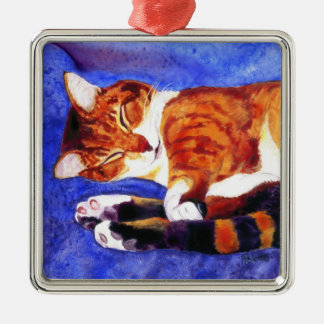 Sleeping Tabby Cat Ornament