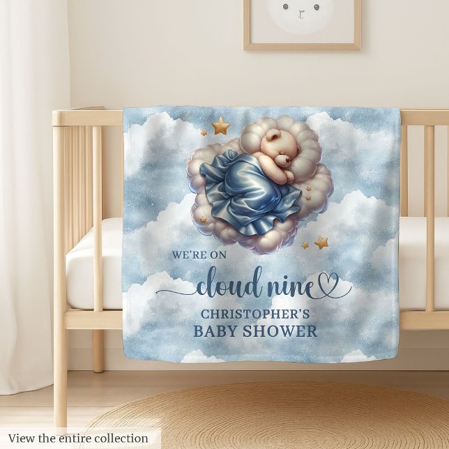 Sleeping Teddy Bear Cloud Nine Baby Shower Blanket (Sleeping Teddy Bear Cloud Nine Baby Shower Blanket)