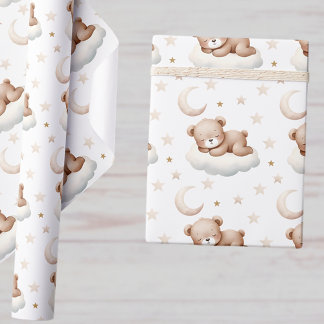 Sleeping Teddy Bear Cute Wrapping Paper