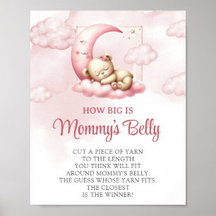 Sleeping teddy bear How big Mommy's belly game Poster