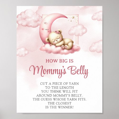 Sleeping teddy bear How big Mommys belly game Poster