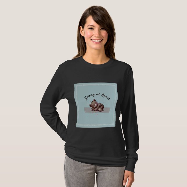 Sleeping Teddy Bear Long-sleeve T-Shirt (Front Full)