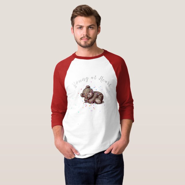 Sleeping Teddy Bear Raglan T-Shirt (Front Full)