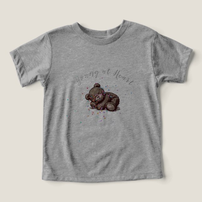 Sleeping Teddy Bear Toddler T-shirt (Design Front)