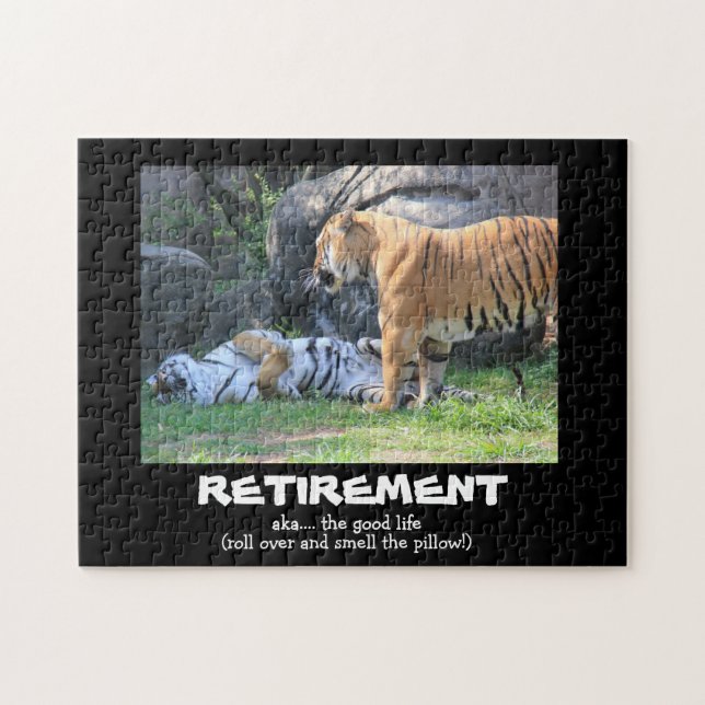 Sleeping Tiger, Customized RETIREMENT Jigsaw Puzzle (Horizontal)