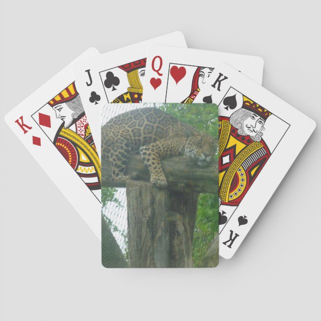 Sleeping Tiger on Tree, Forest, Nature, Wildlife Poker Cards (Back)