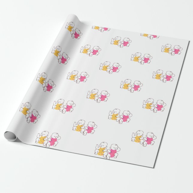 Sleeping Twins Wrapping Paper (Unrolled)