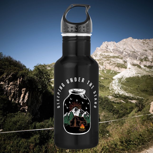 Sleeping Under The Stars | Outdoor Camping Lovers  Stainless Steel Water Bottle (Creator Uploaded)