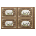 Sleeping Unicorn Brown Medieval 1/4 yd Panel Fabric