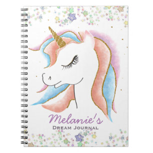 Sleeping Unicorn Personalised Dream Journal