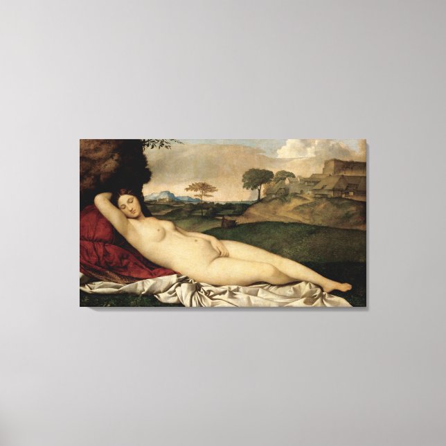 Sleeping Venus (by Giorgione) Canvas Print (Front)