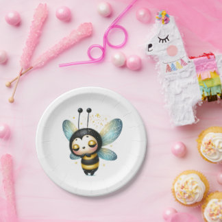 Sleeping Whimsical Bee  Paper Plates
