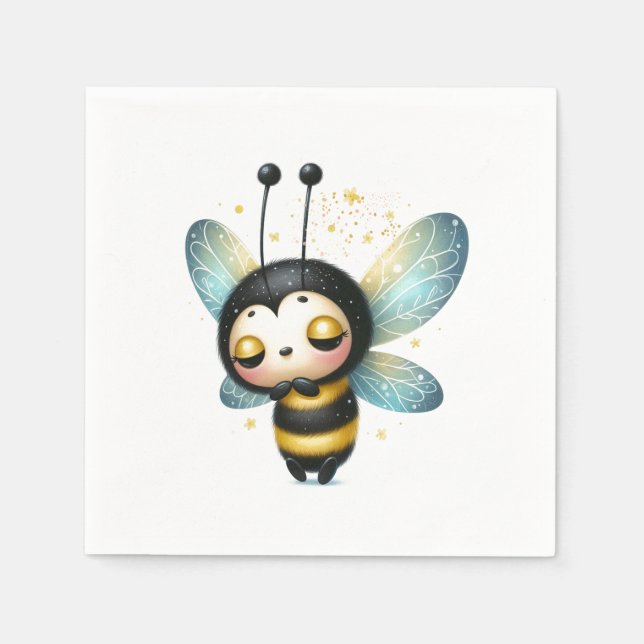 Sleeping Whimsical Sweet as Can Bee  Napkins (Front)