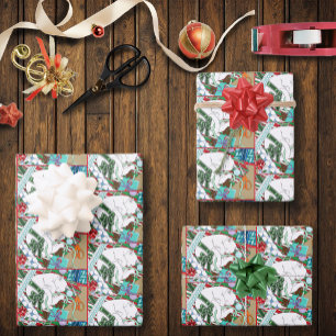 Sleeping White Cat Christmas Wrapping Paper
