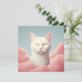 Sleeping White Cat In Clouds (Standing Front)