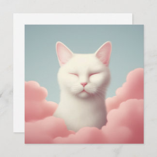 Sleeping White Cat In Clouds