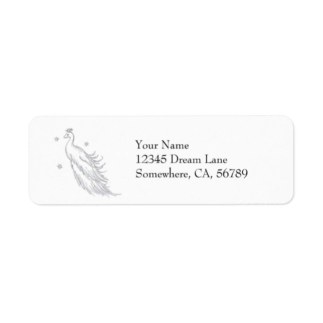 Sleeping White Peacock Label (Front)