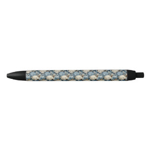 Sleeping Winter Foxes Pattern with Blue a White Pen