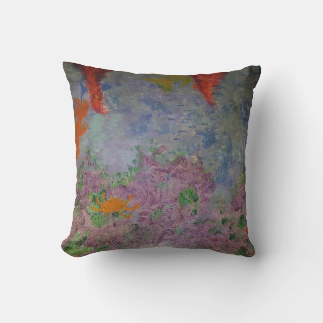 "Sleeping with the fishes" Throw Pillow (Front)