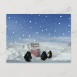 Sleeping with the Penguins Postcard<br><div class="desc">A frozen little red robot discovered by penguins</div>
