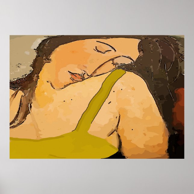 Sleeping Woman Abstract Poster (Front)