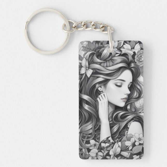 Sleeping Woman Keychain (Front)