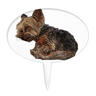 Sleeping Yorkie Cake Topper