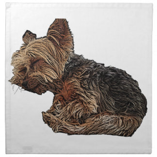 Sleeping Yorkie Napkin