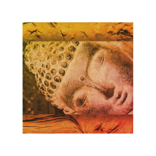Sleeping Zen Buddha Wood Wall Art