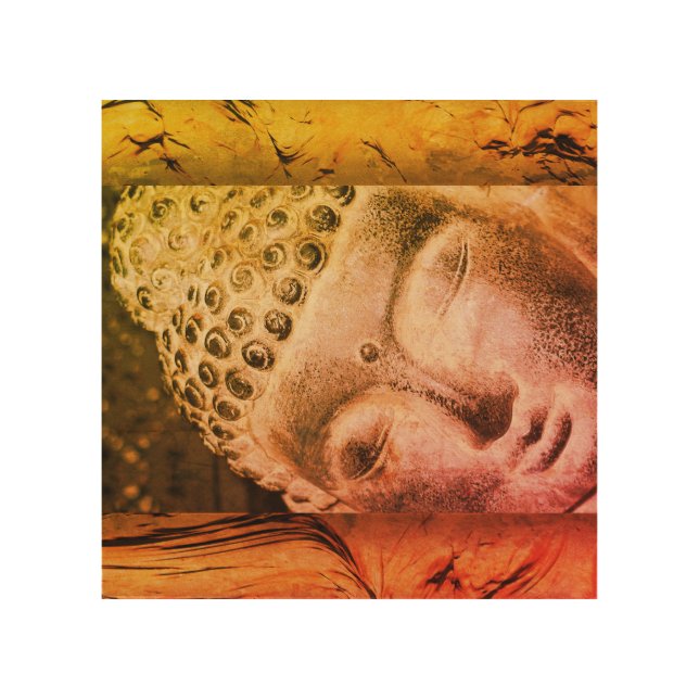 Sleeping Zen Buddha   Wood Wall Art (Front)