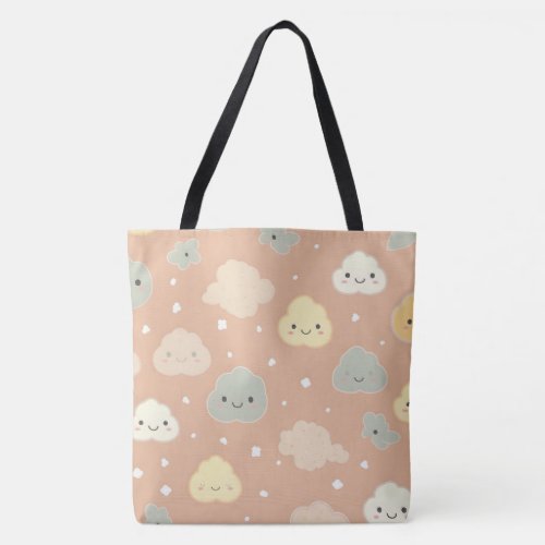 Sleepover Bag Clouds Pattern Slumber Party Tote