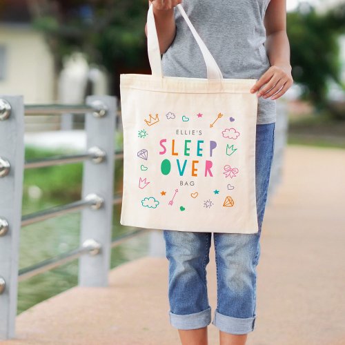 Sleepover Bag Editable Color Slumber Party Tote