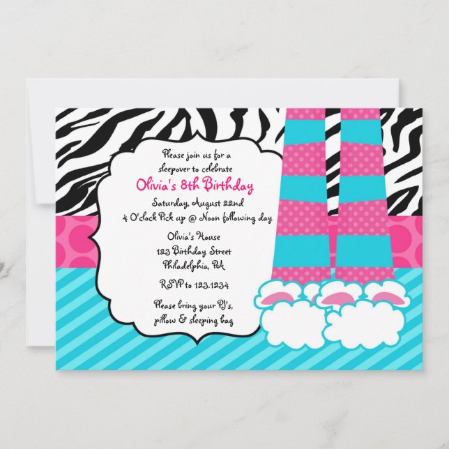 Sleepover Birthday Invitation (Front)