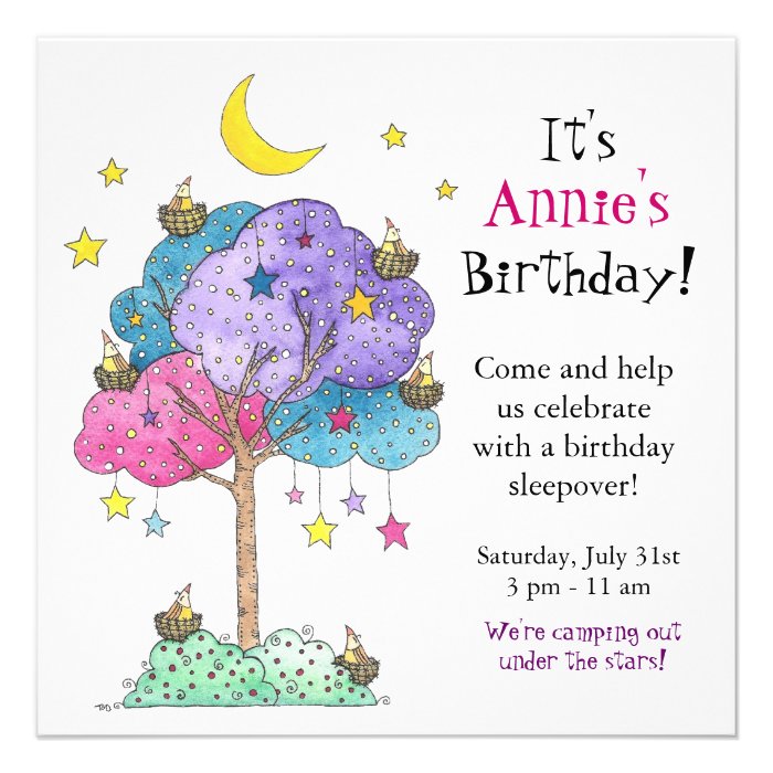 Sleepover, Birthday Party Invitation