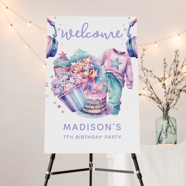 Sleepover Girl Birthday Party Personalized  Foam Board (In Situ (Stand))