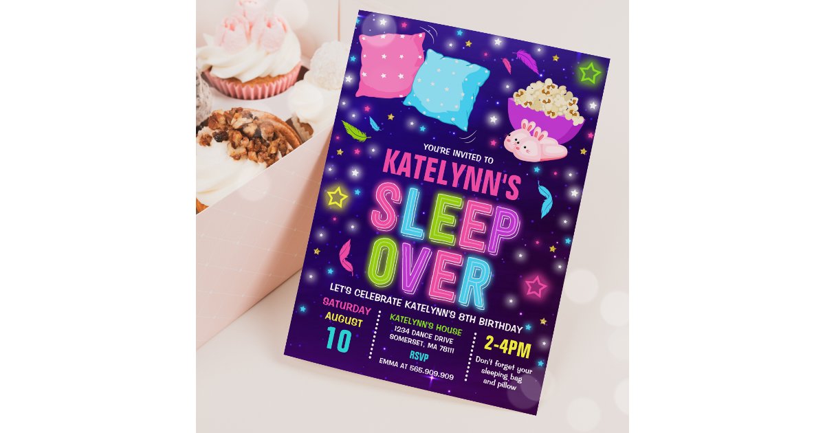 Sleepover Invitation Slumber Party Sleepover Party | Zazzle