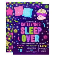 Sleepover Invitation Slumber Party Sleepover Party