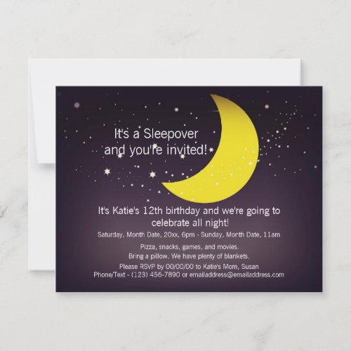 Sleepover Moon and Stars Invitation