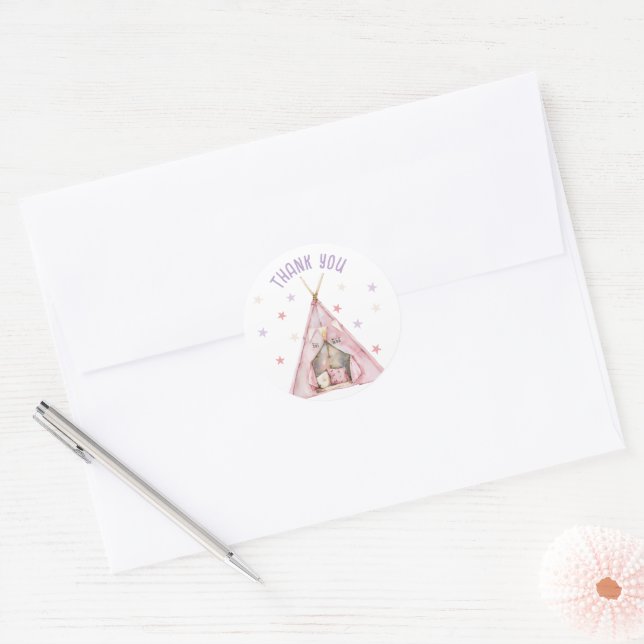 Sleepover Pajama Birthday Party Classic Round Sticker (Envelope)
