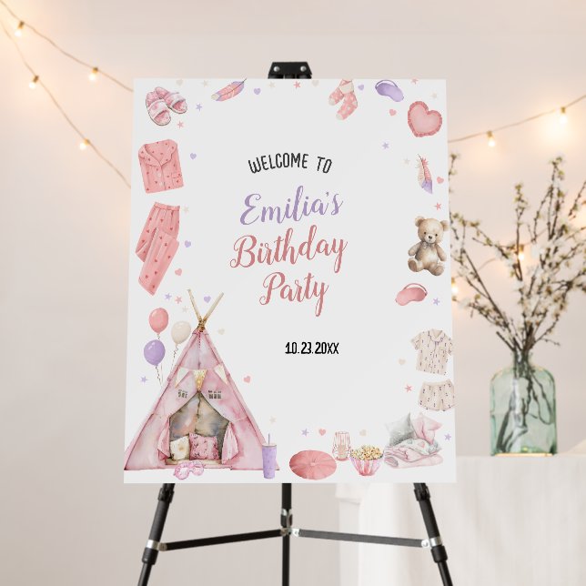 Sleepover Pajama Birthday Party Foam Board (In Situ (Stand))