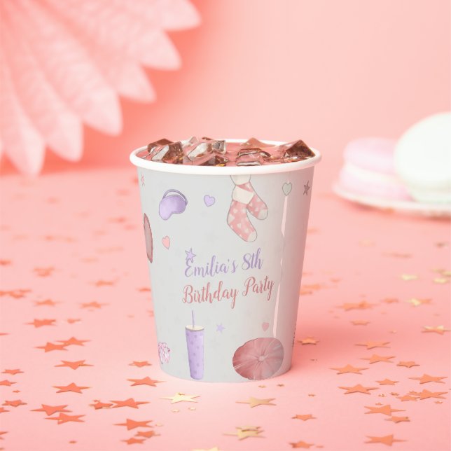 Sleepover Pajama Birthday Party Paper Cups (Insitu)