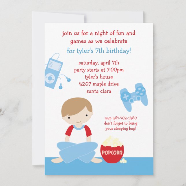 Sleepover Party Invitation (Front)