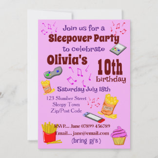 Sleepover Party Invitation